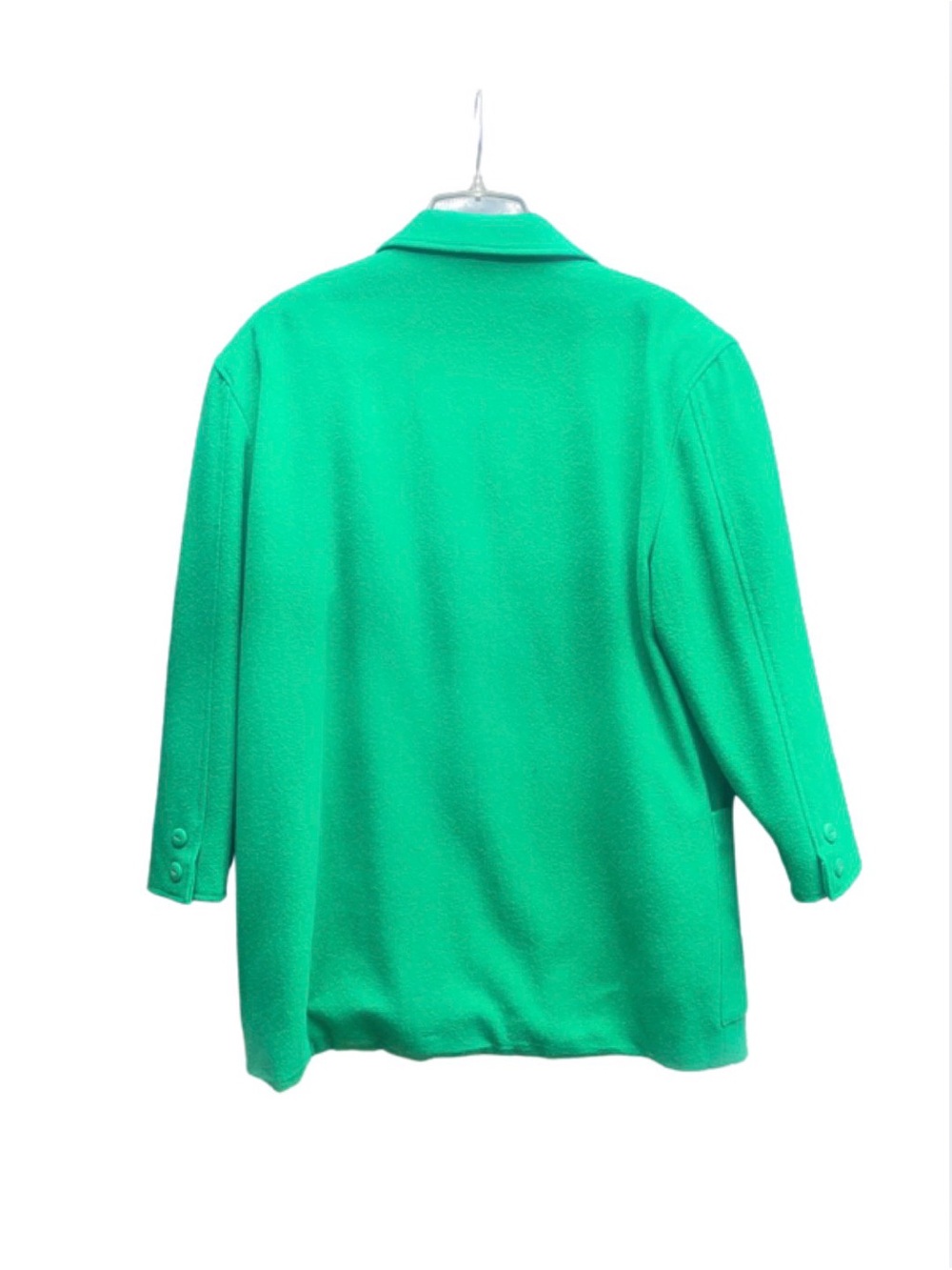 Vintage Rafaella Green Wool Blend One Button Oversized Blazer Jacket Sz 12 - Picture 2 of 7